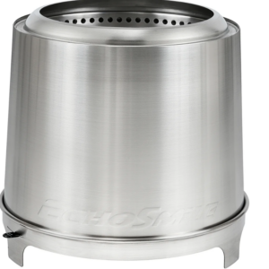 EchoSmile 5.9 in. Brushed Silver Stainless Steel Wood Outdoor Portable Tabletop Fire Pit